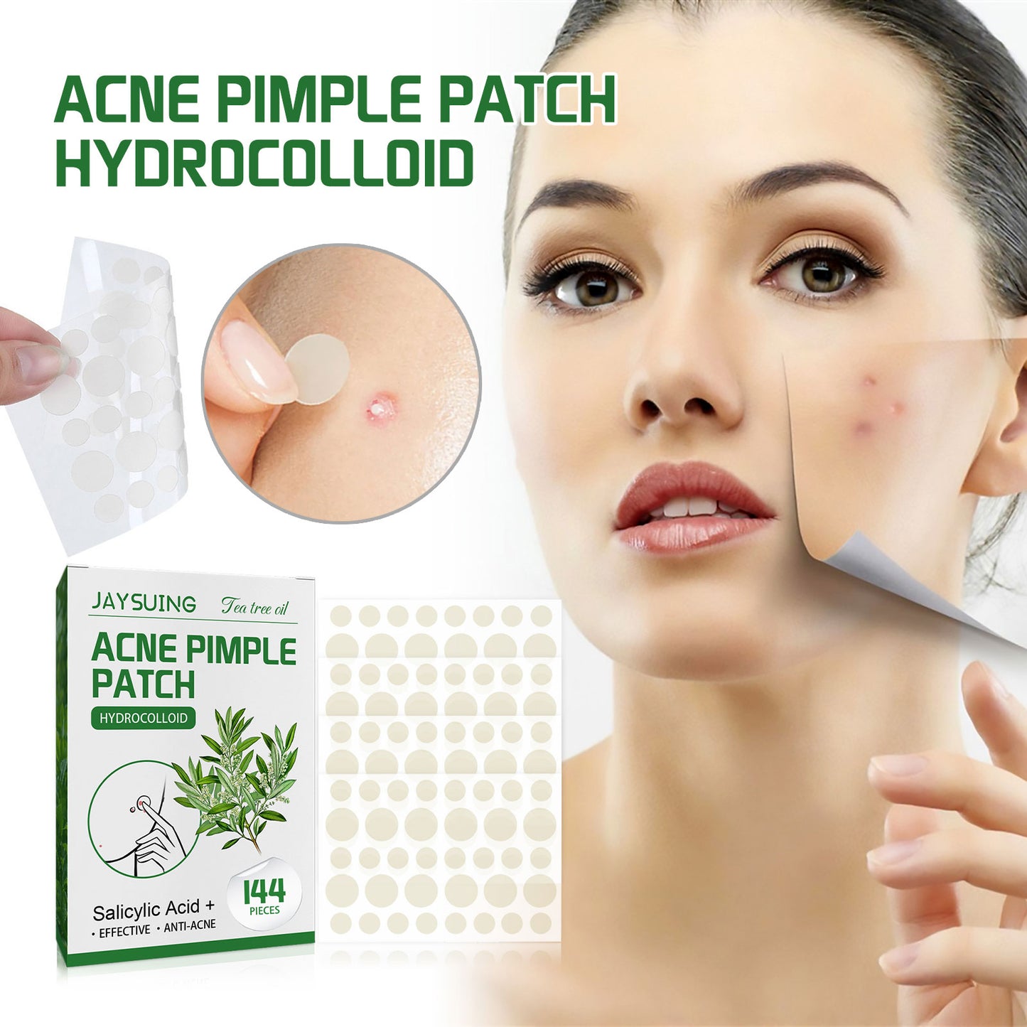[vendor] Acne Pimple Patches, Hydrocolloid Acne Patches With Tea