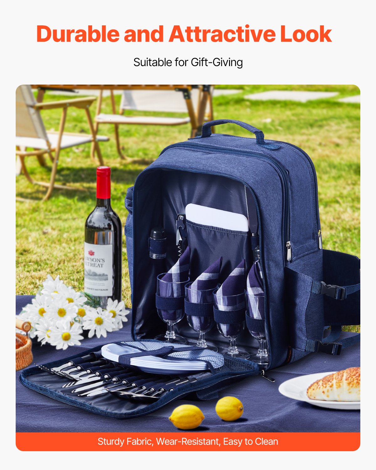 [vendor] Beach Picnic Backpack Bag For 4 Person With Cooler