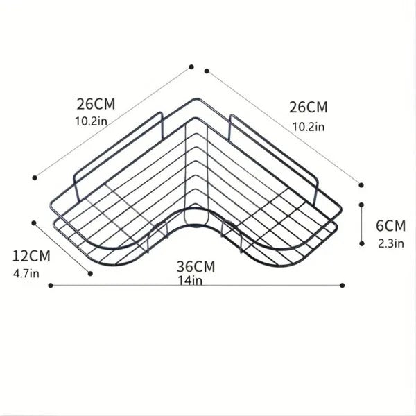[vendor] 1pc Wall Mounted Bathroom Shelf, Shower Caddy Rack, No