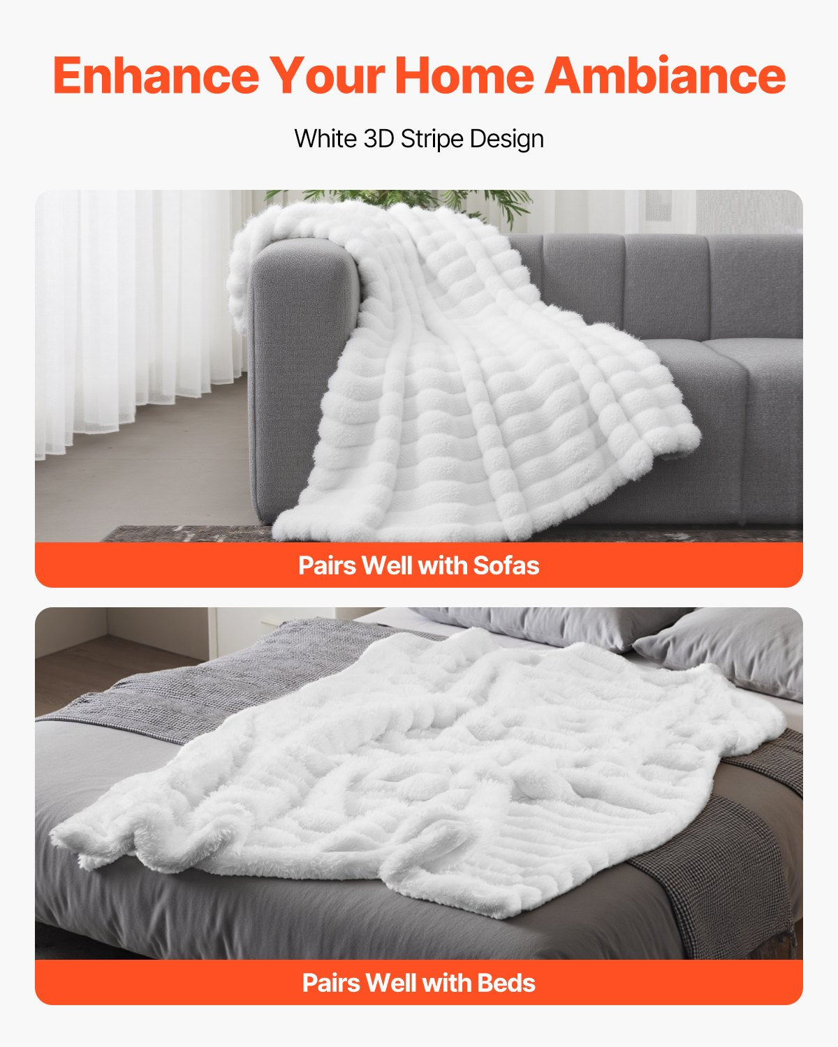 [vendor] Soft Throw Blanket 50 X 60 Inches 1270 X 1524 Mm Faux