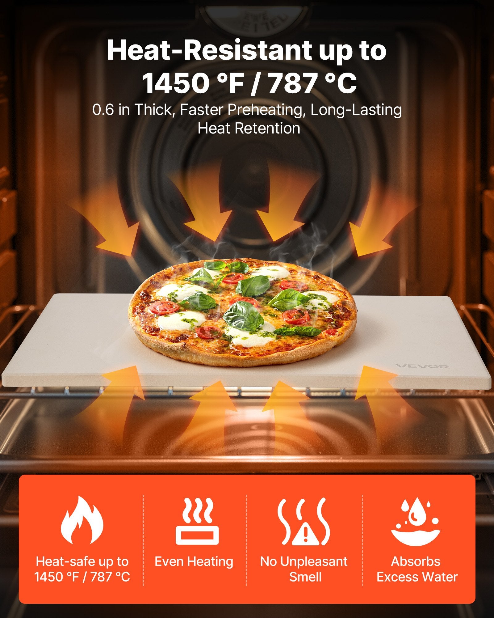 [vendor] Pizza Stone, 20 X 14 X 0.6 In Rectangular Cordierite