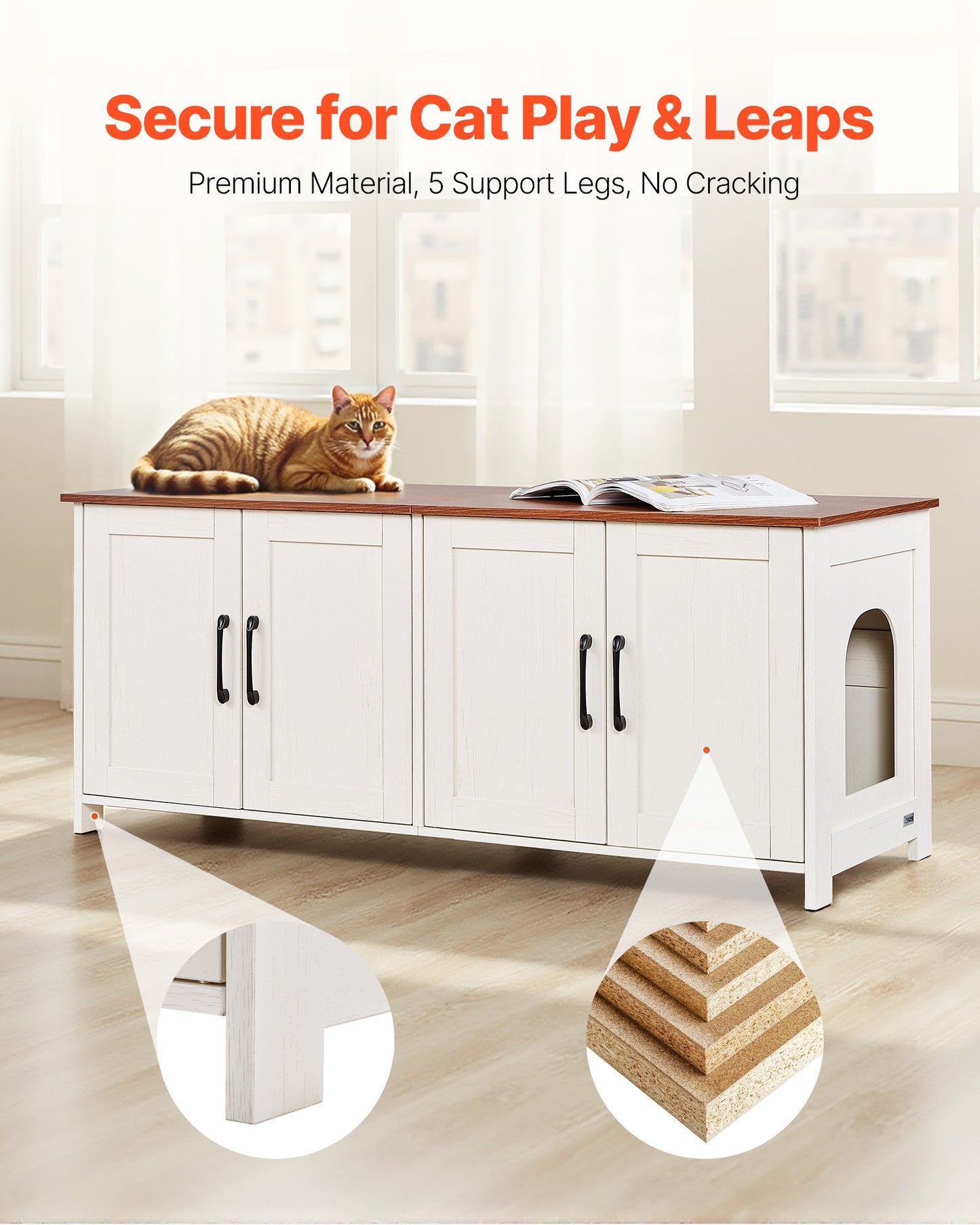 [vendor] Cat Litter Box Enclosure For Multi Cats, 47.2 In Hidden Litter Box