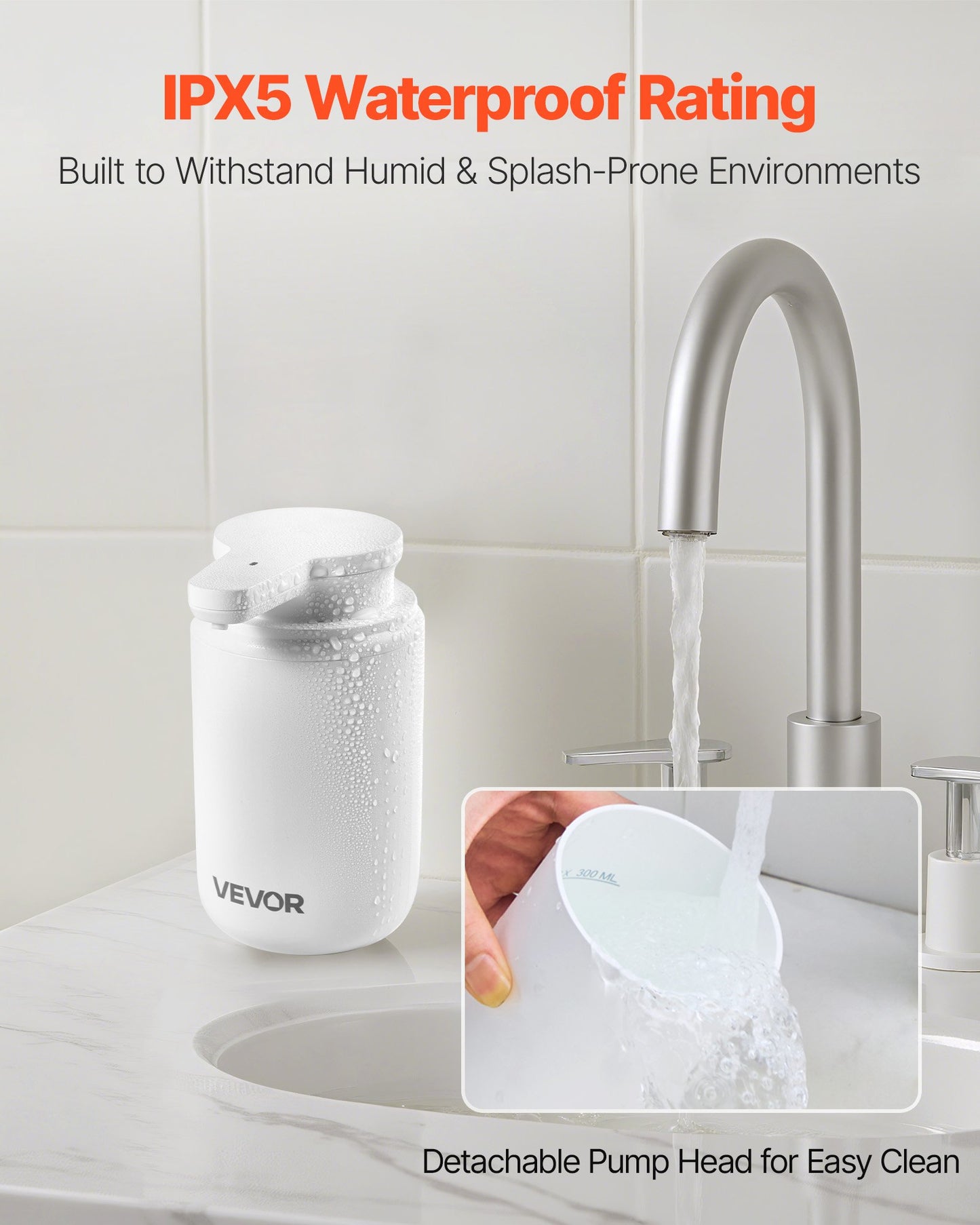 [vendor] Soap Dispenser, 300 Ml / 10 Oz, Rechargeable Automatic
