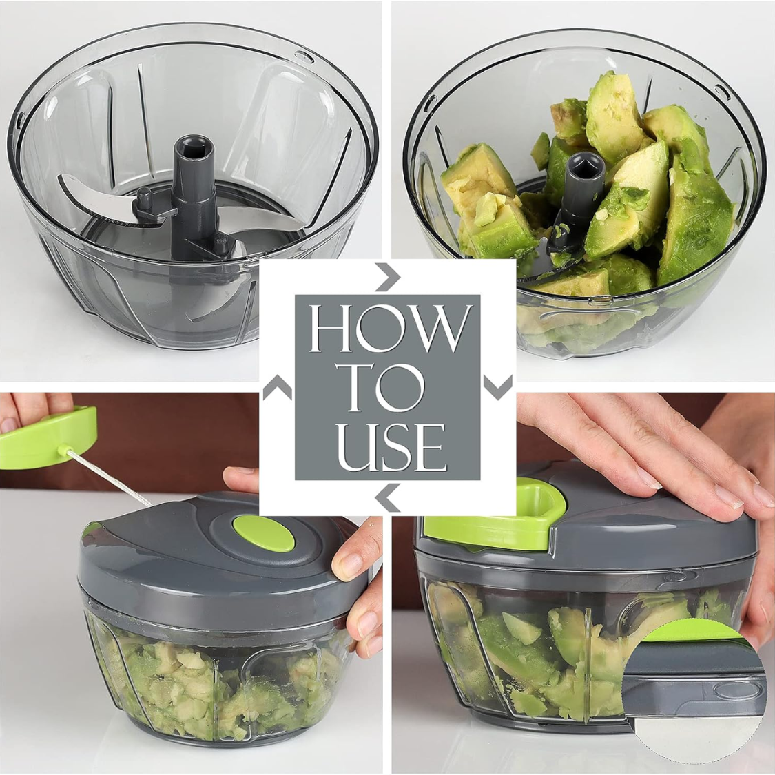 [vendor] Manual Pull String Food Chopper, 500ml Vegetable Cutter