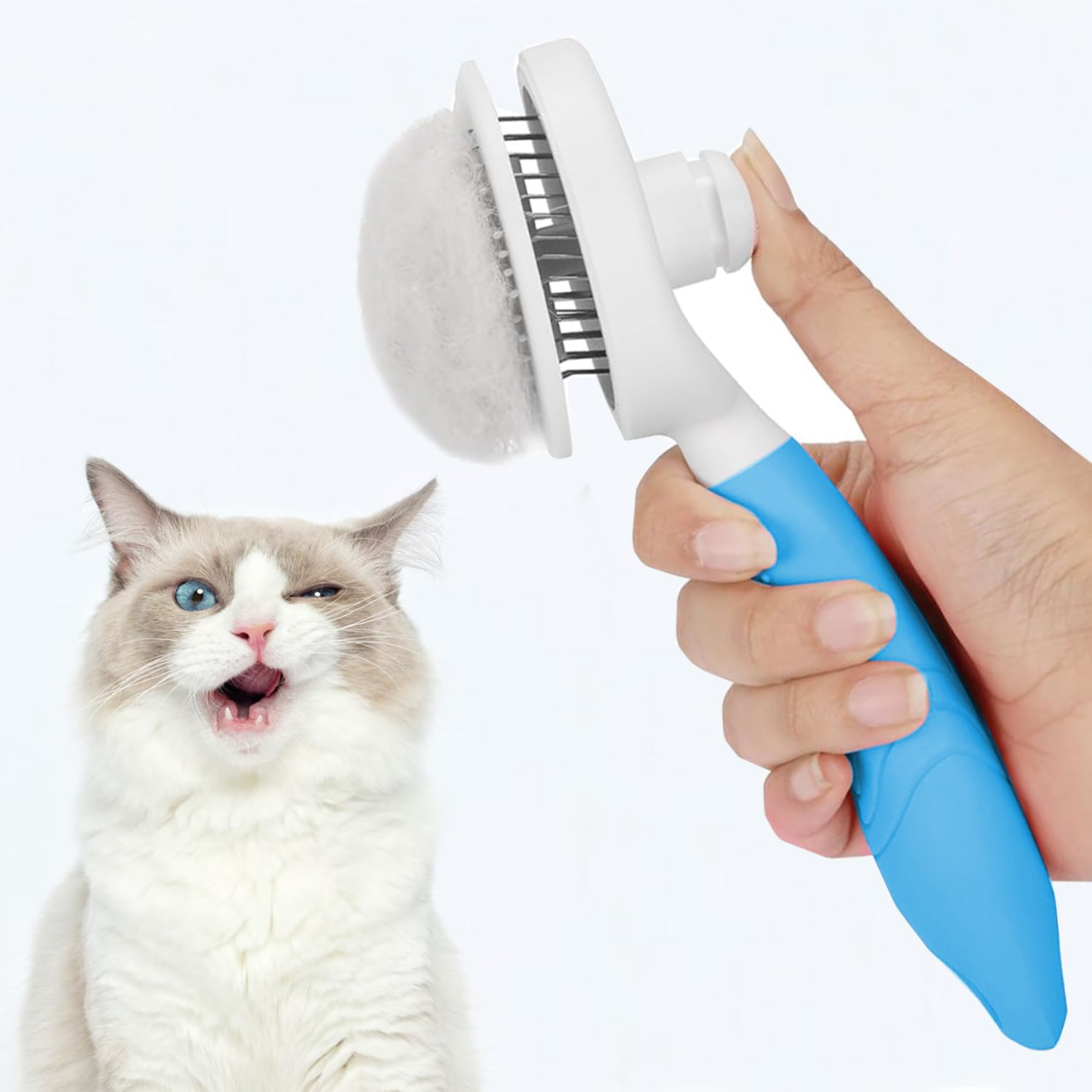 [vendor] Self Cleaning Slicker Brush - Cat Brush Skin-Friendly Deshedding