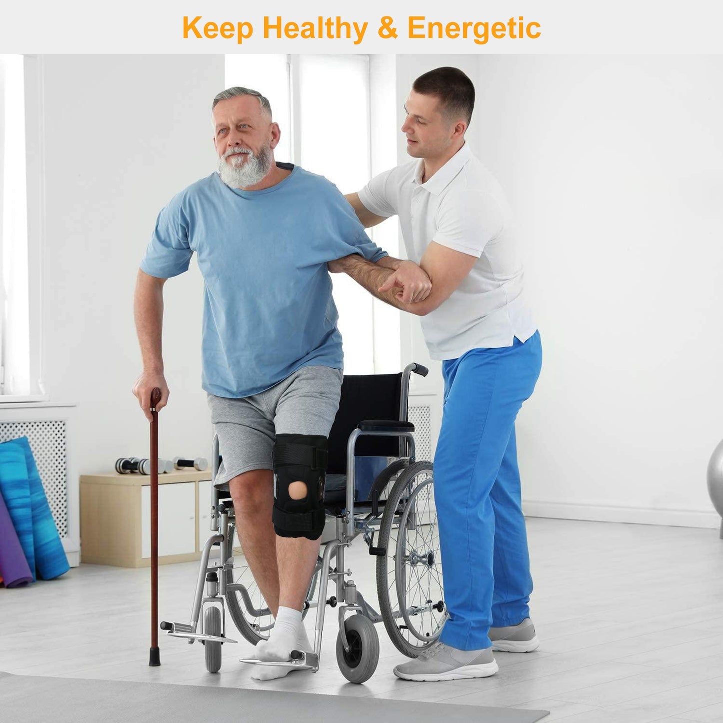 [vendor] Sport Knee Brace Adjustable Open Patella Knee Support
