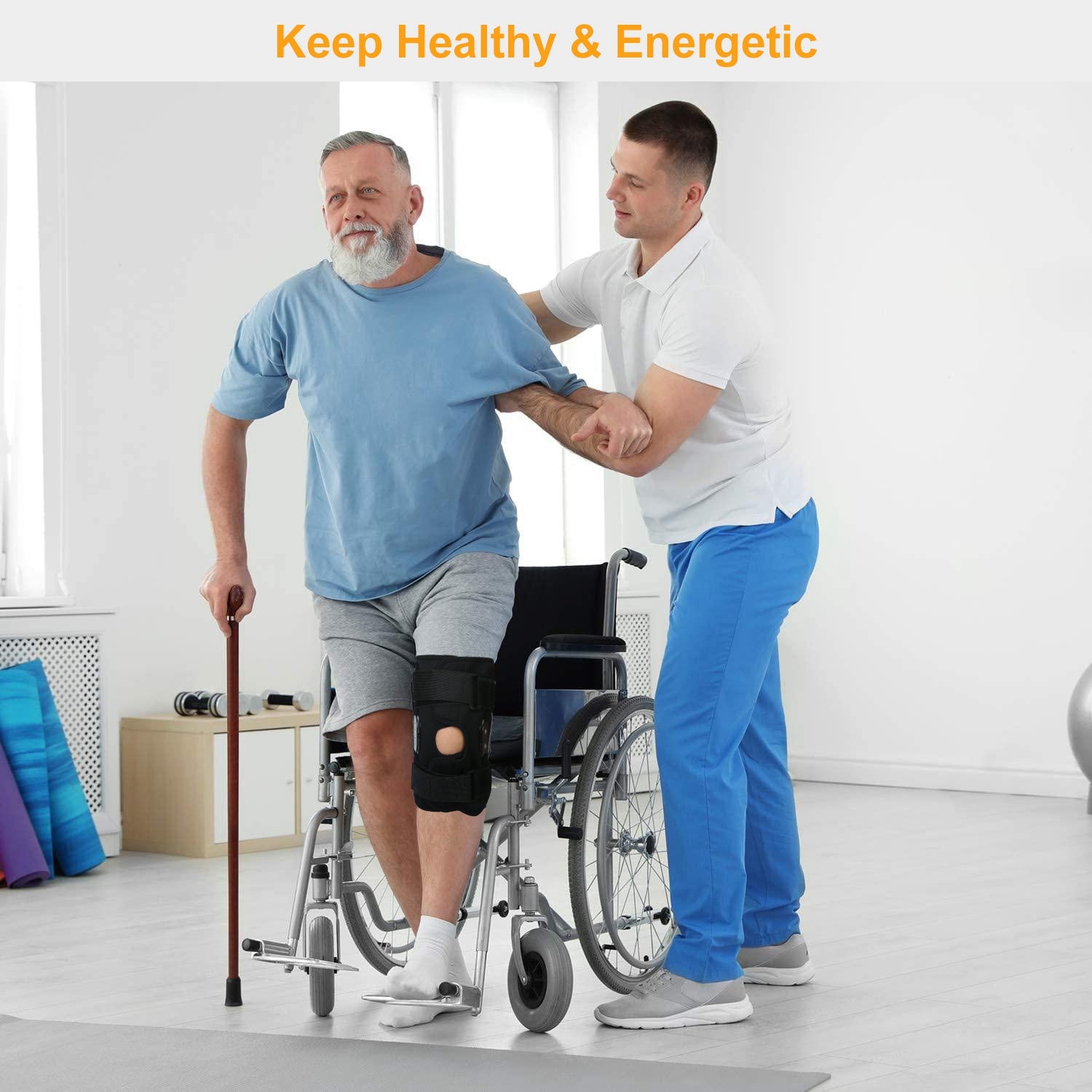 [vendor] Sport Knee Brace Adjustable Open Patella Knee Support