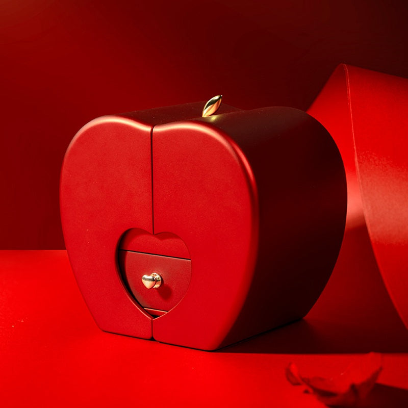 [vendor] Fashion Jewelry Box Red Apple Christmas Gift Necklace