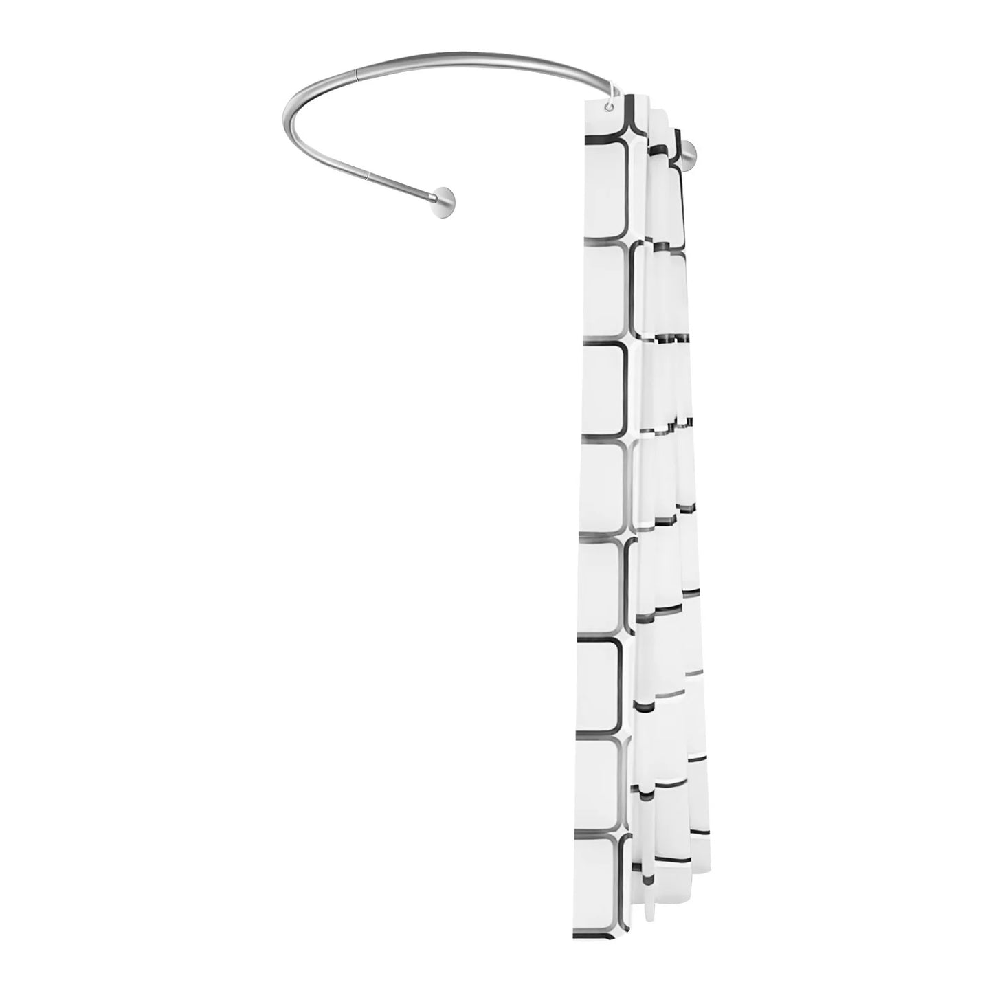 [vendor] U Shape Shower Curtain Rod Retractable 0.9-1.3m Home