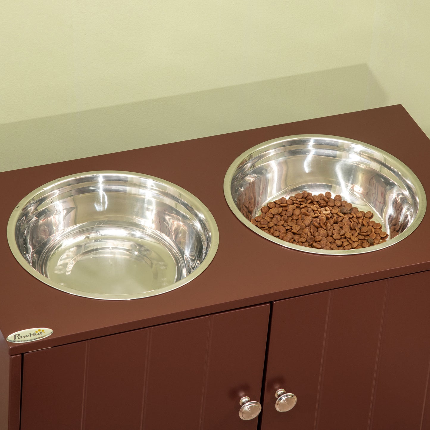 [vendor] Elevated Dog Bowls with Storage Cabinet, Raised Dog Bowl Stand Pet