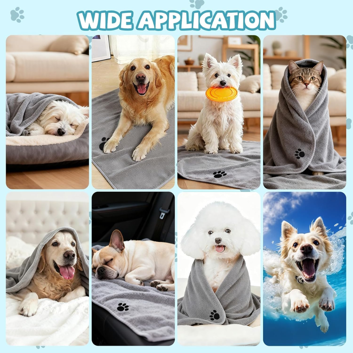 [vendor] 2 Pack Microfiber Dog Towels For Drying Dogs, Super Absorbent And