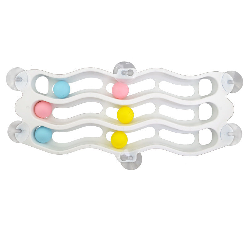 [vendor] Cat suction cup window sill track toy
