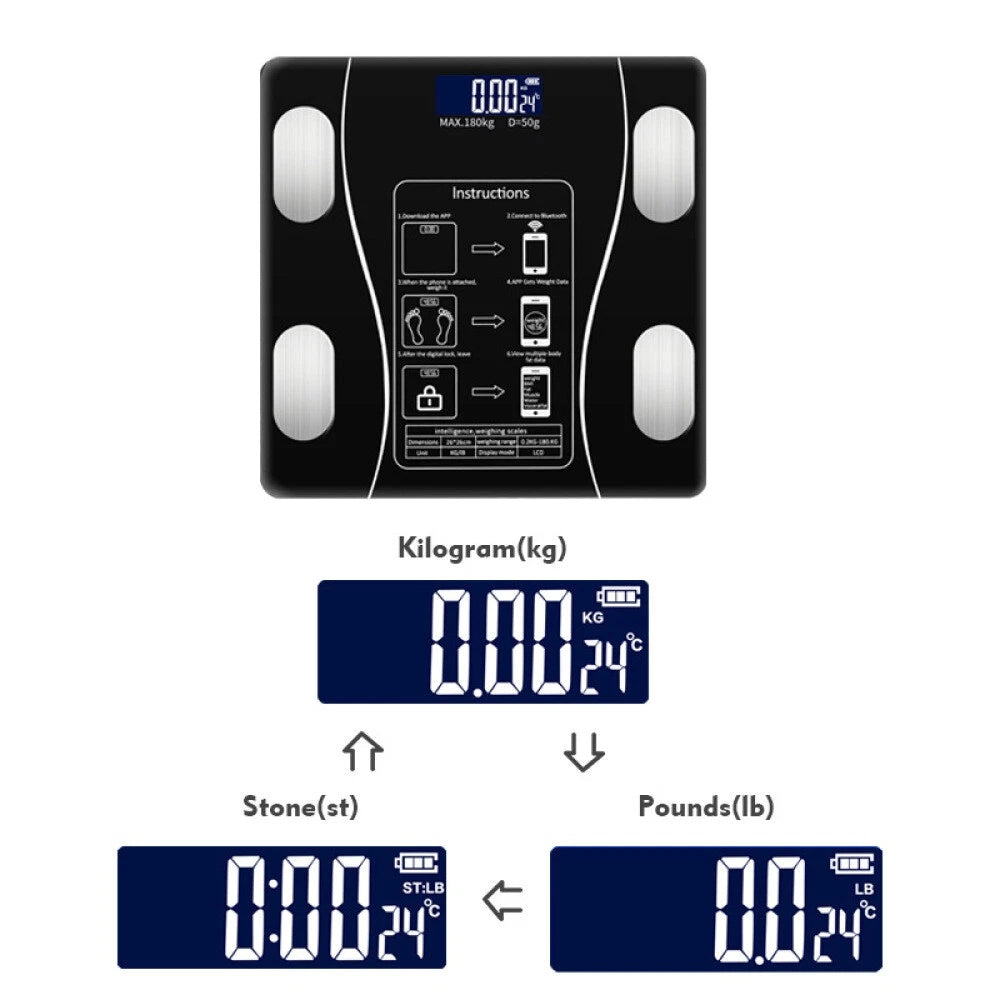 [vendor] Body Fat Scale 180kg Bluetooth Smart BMI Digital