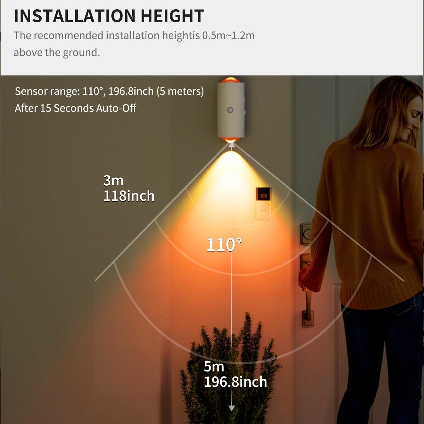 [vendor] Rechargeable Motion Sensor Night Light, Magnetic LED