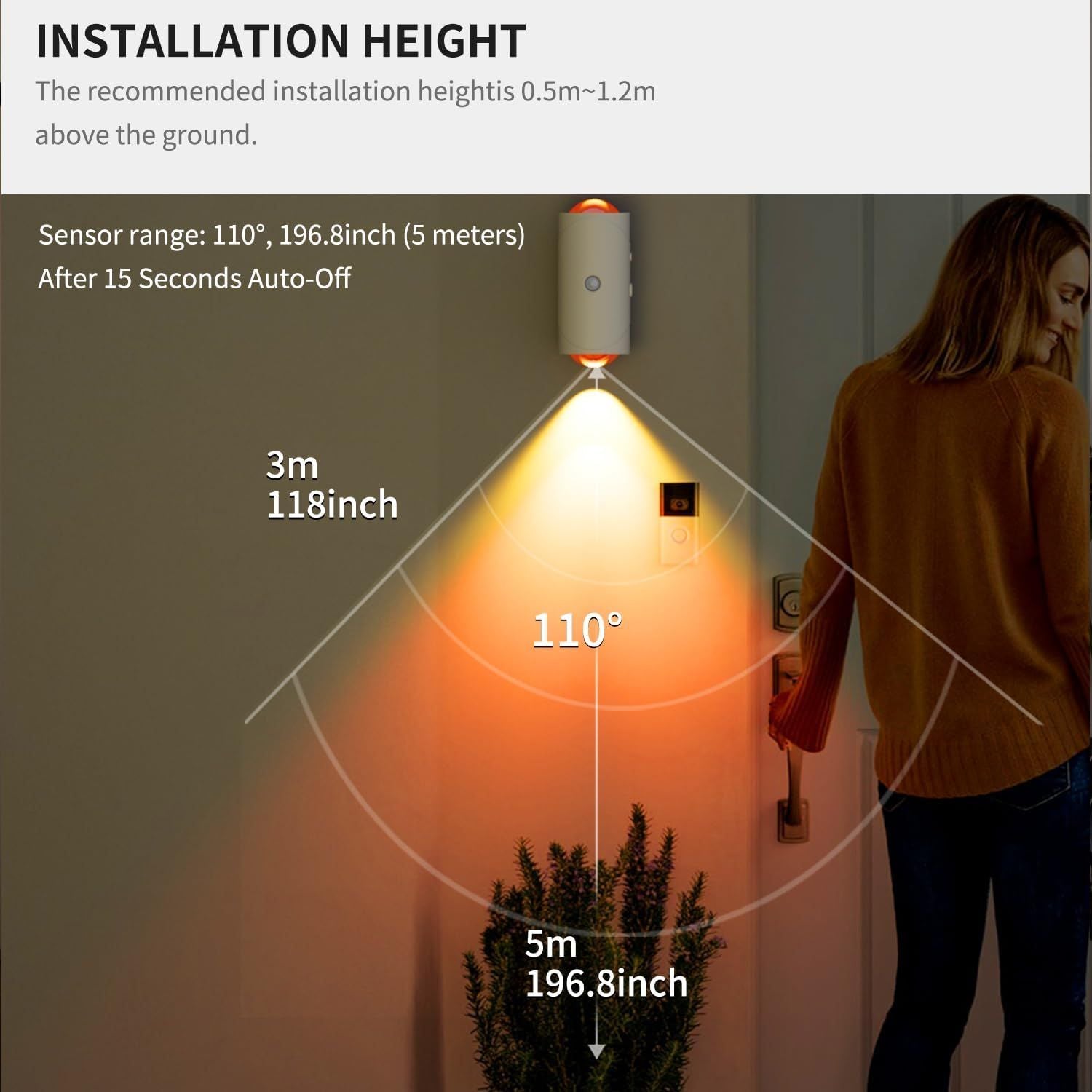 [vendor] Rechargeable Motion Sensor Night Light, Magnetic LED