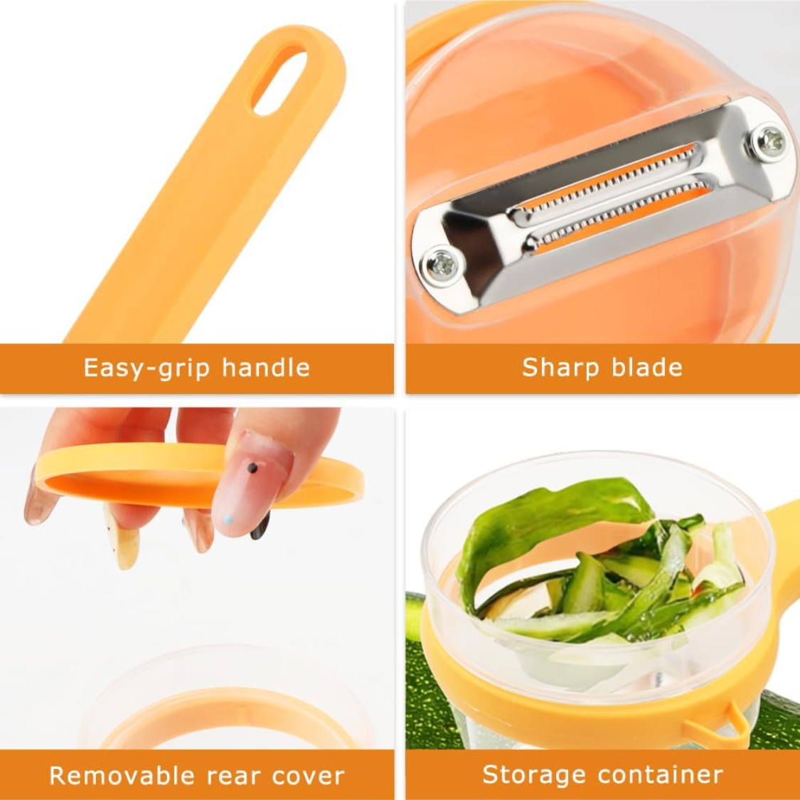 [vendor] Fruit & Vegetable Peeler With Storage Box, Double-Sided