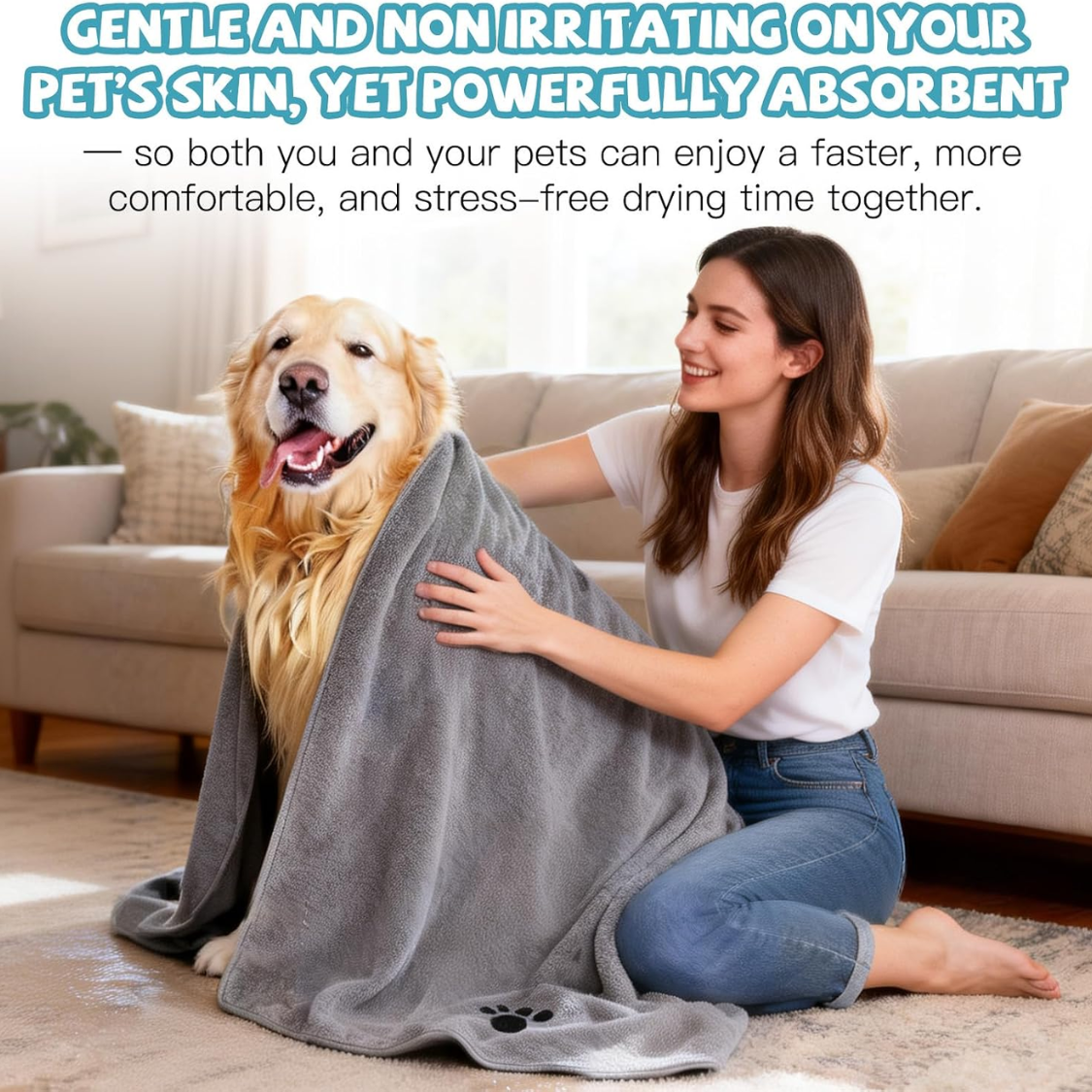 [vendor] 2 Pack Microfiber Dog Towels For Drying Dogs, Super Absorbent And