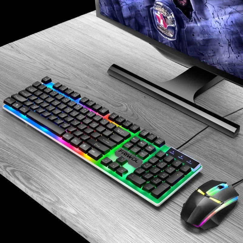 [vendor] UK Gaming Keyboard And Mouse Set RGB LED USB For PC