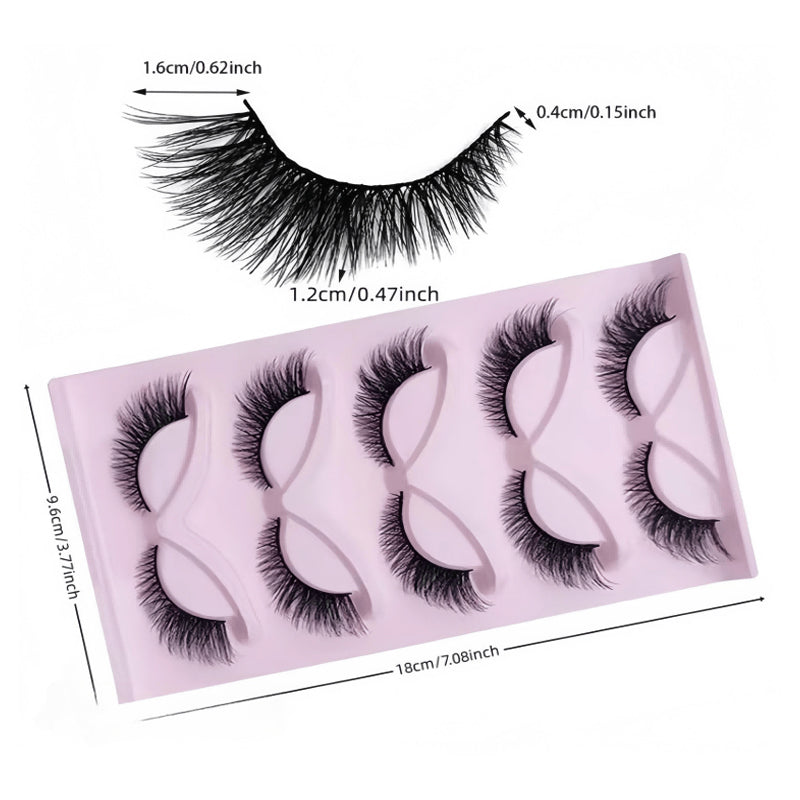 [vendor] 15Pairs Cat Eye Eyelashes 3D Natural False Lashes Fluffy