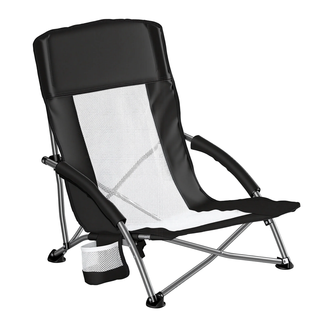 [vendor] Portable Folding Camping Chair, With Storage Pockets And