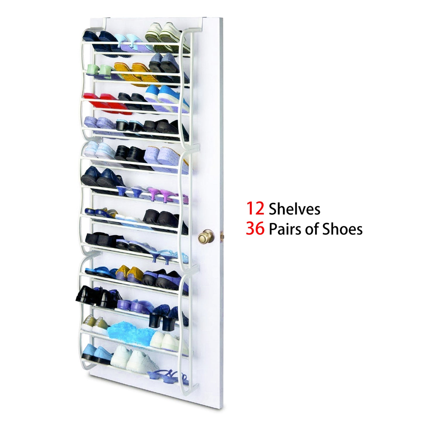 [vendor] 36 Pairs Over-The-Door Shoe Rack 12 Layers Wall Hanging