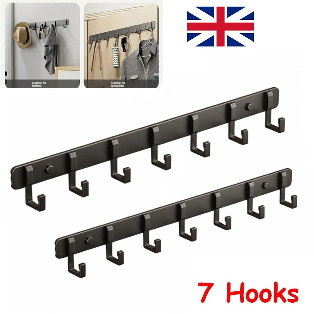 [vendor] 7 Hooks Wall Mounted Hanger Key Coat Clothes Door Holder