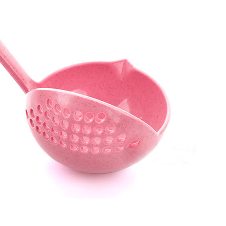 [vendor] Wheat Straw Long-Handled Dual-Use Large Soup Ladle