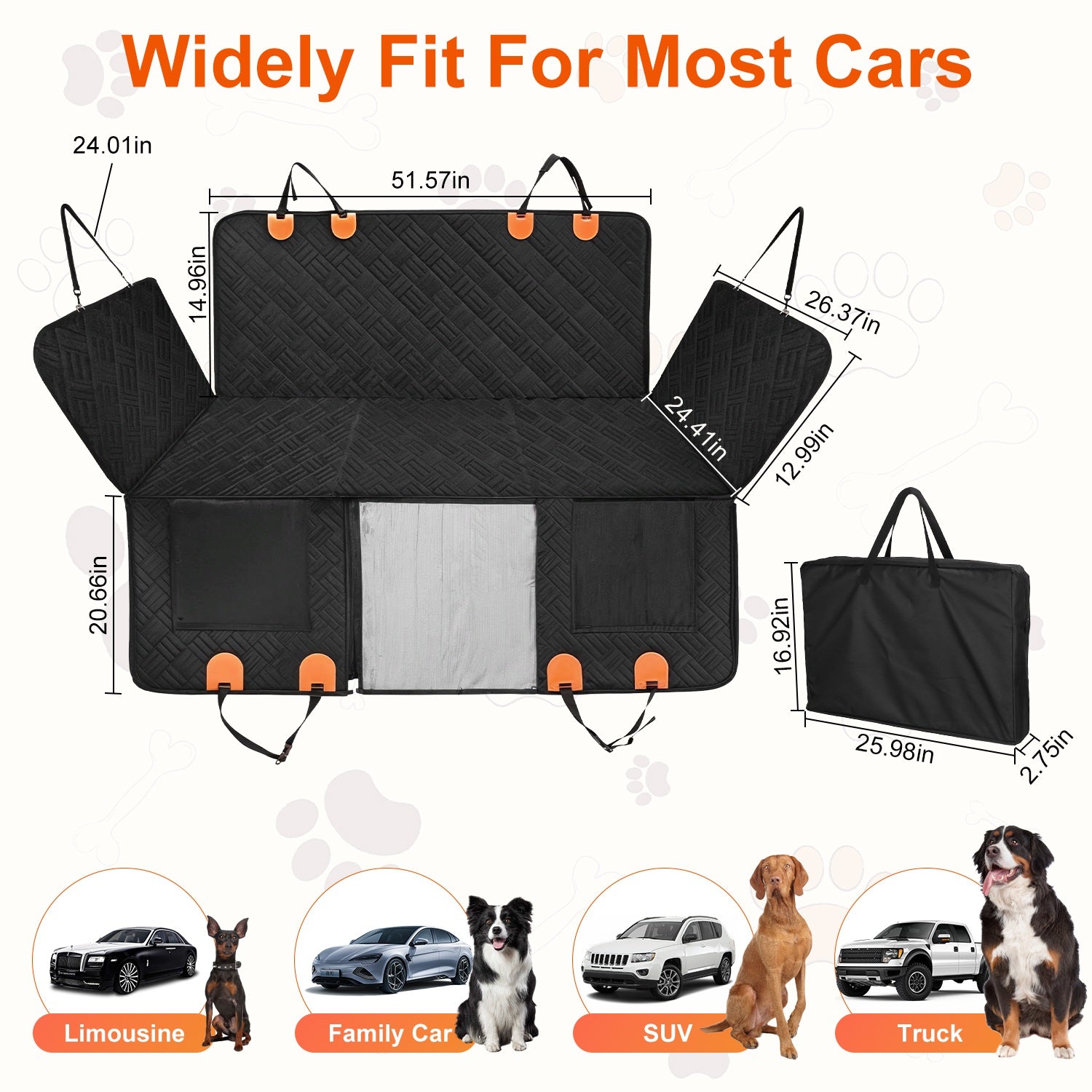 [vendor] 1Pc Dog Car Seat Cover For Back Seat Waterproof Oxford Cloth Seat