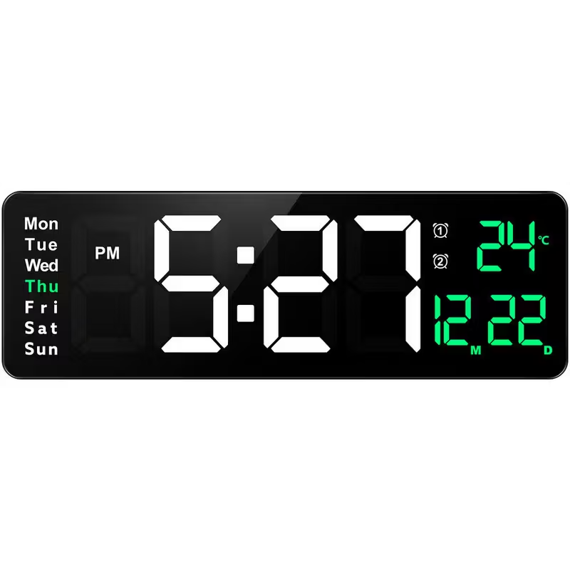 [vendor] 16 Extra-Large Digital LED Wall Clock With Alarm,