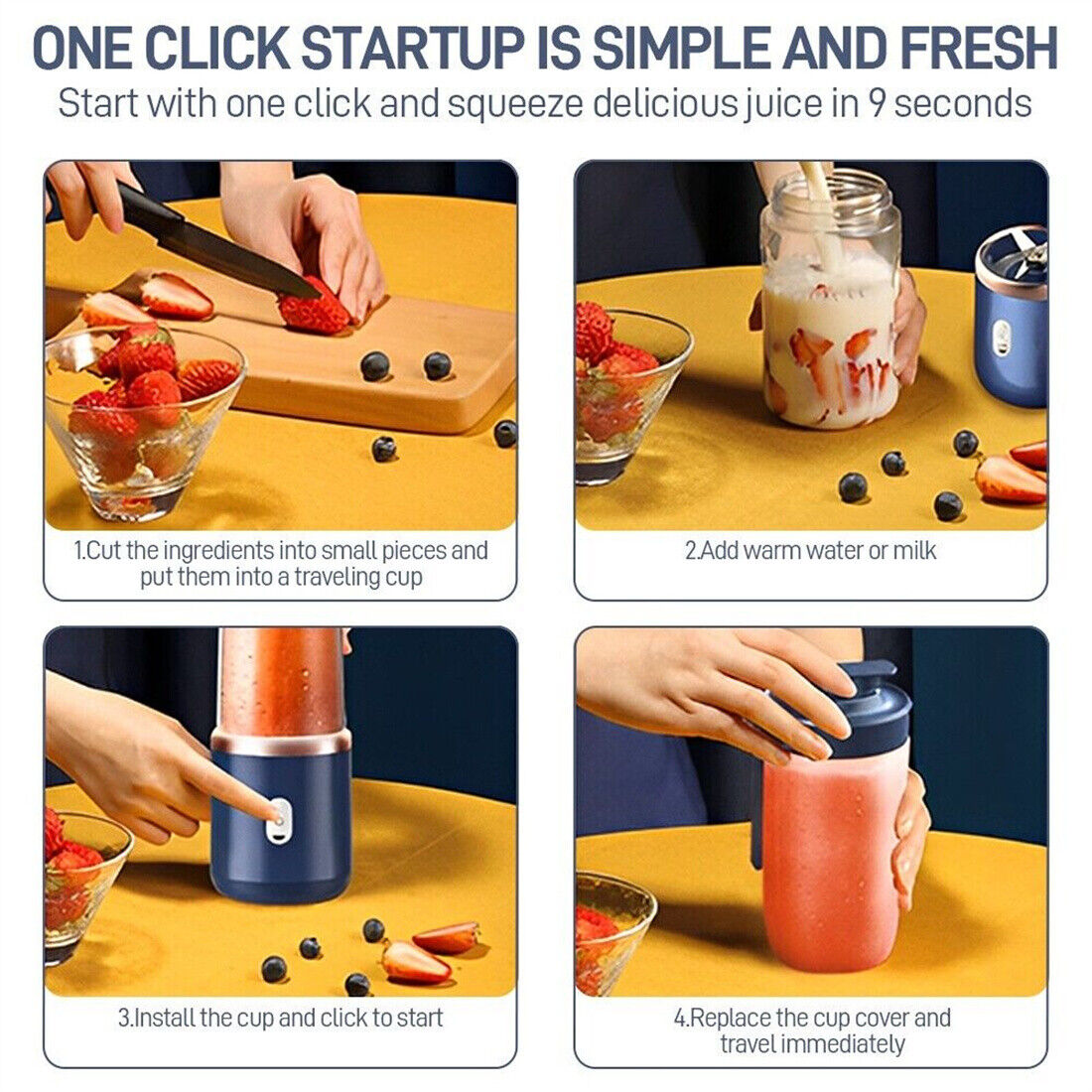 [vendor] New Electric Mini Juice Maker Portable Blender Smoothie