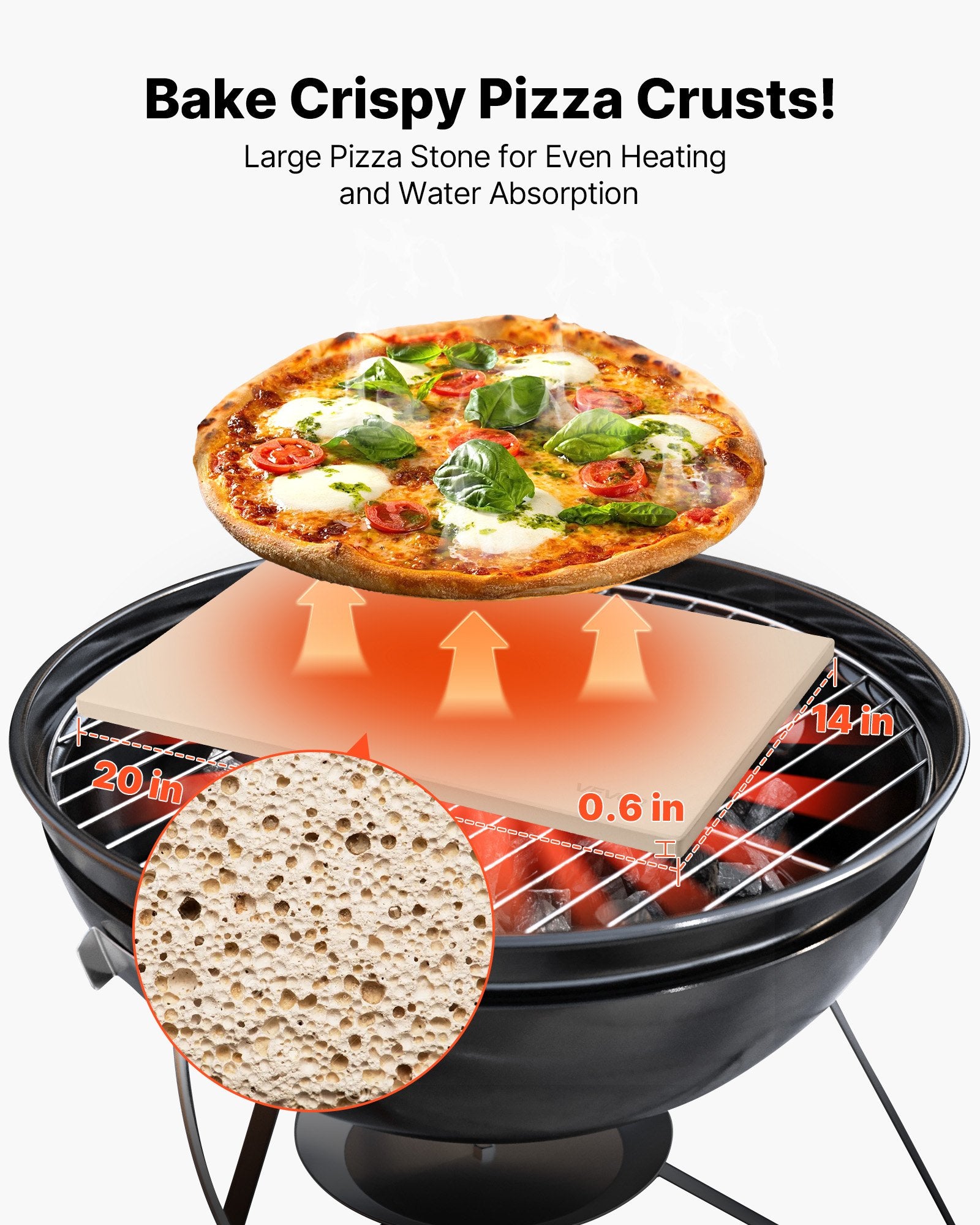 [vendor] Pizza Stone, 20 X 14 X 0.6 In Rectangular Cordierite