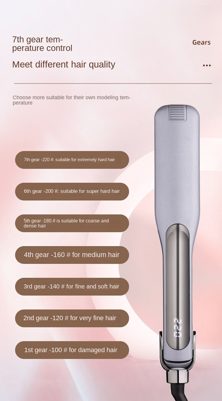 [vendor] Ceramic Hair Straightener With Smart LCD Display,30s