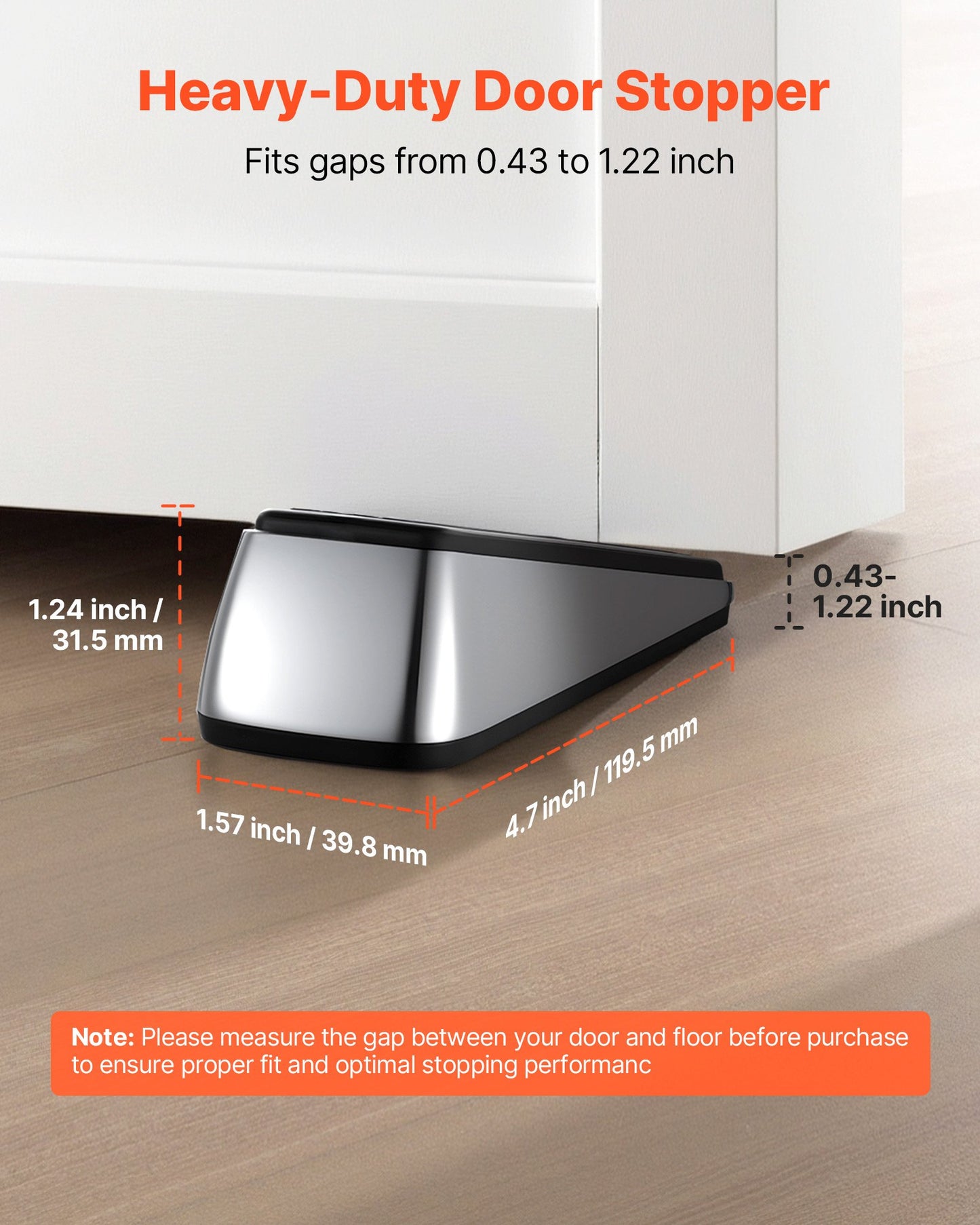 [vendor] Heavy Duty Door Stopper, 2 Pack, Door Stop Wedge For