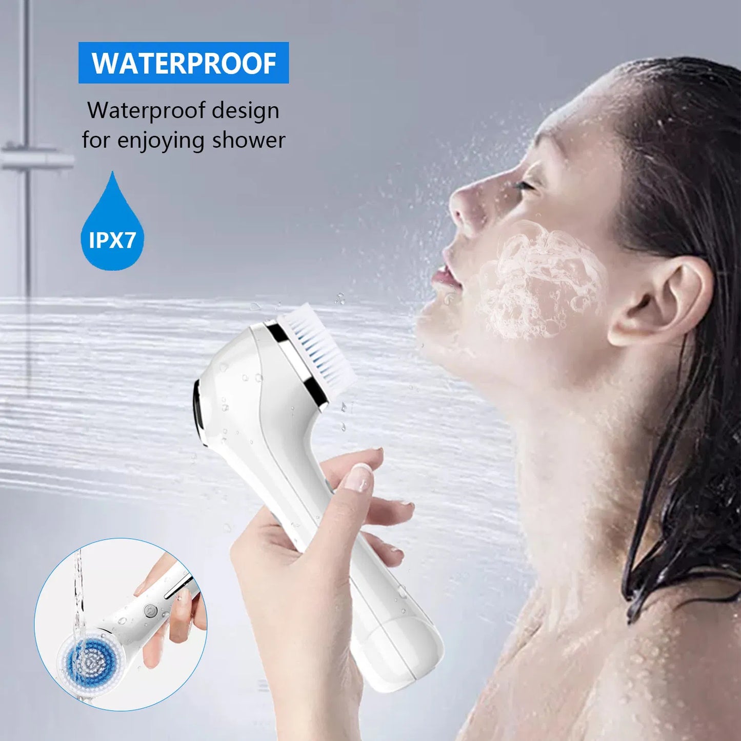 [vendor] Facial Cleansing Brush, Brush For Exfoliating, IPX7