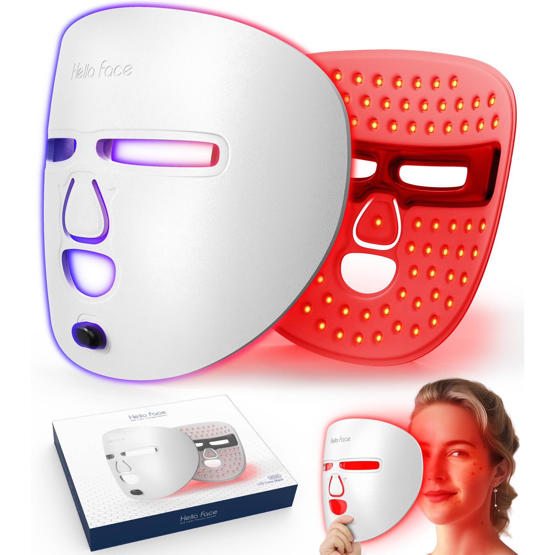 [vendor] LED Face Mask Facial Care Tool, Red Light Therapy Mask