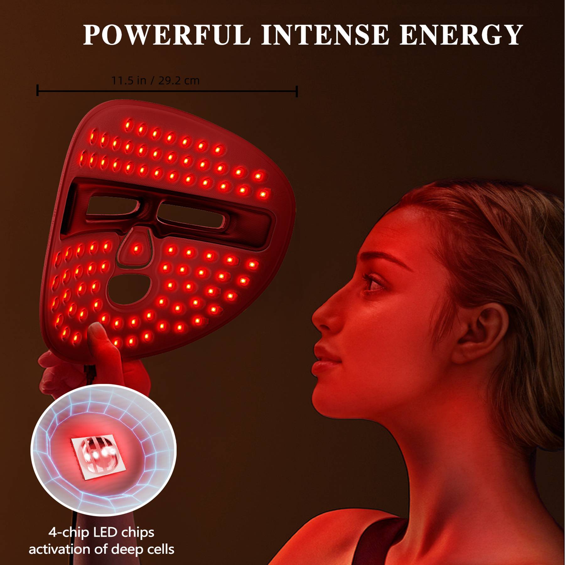 [vendor] LED Face Mask Facial Care Tool, Red Light Therapy Mask