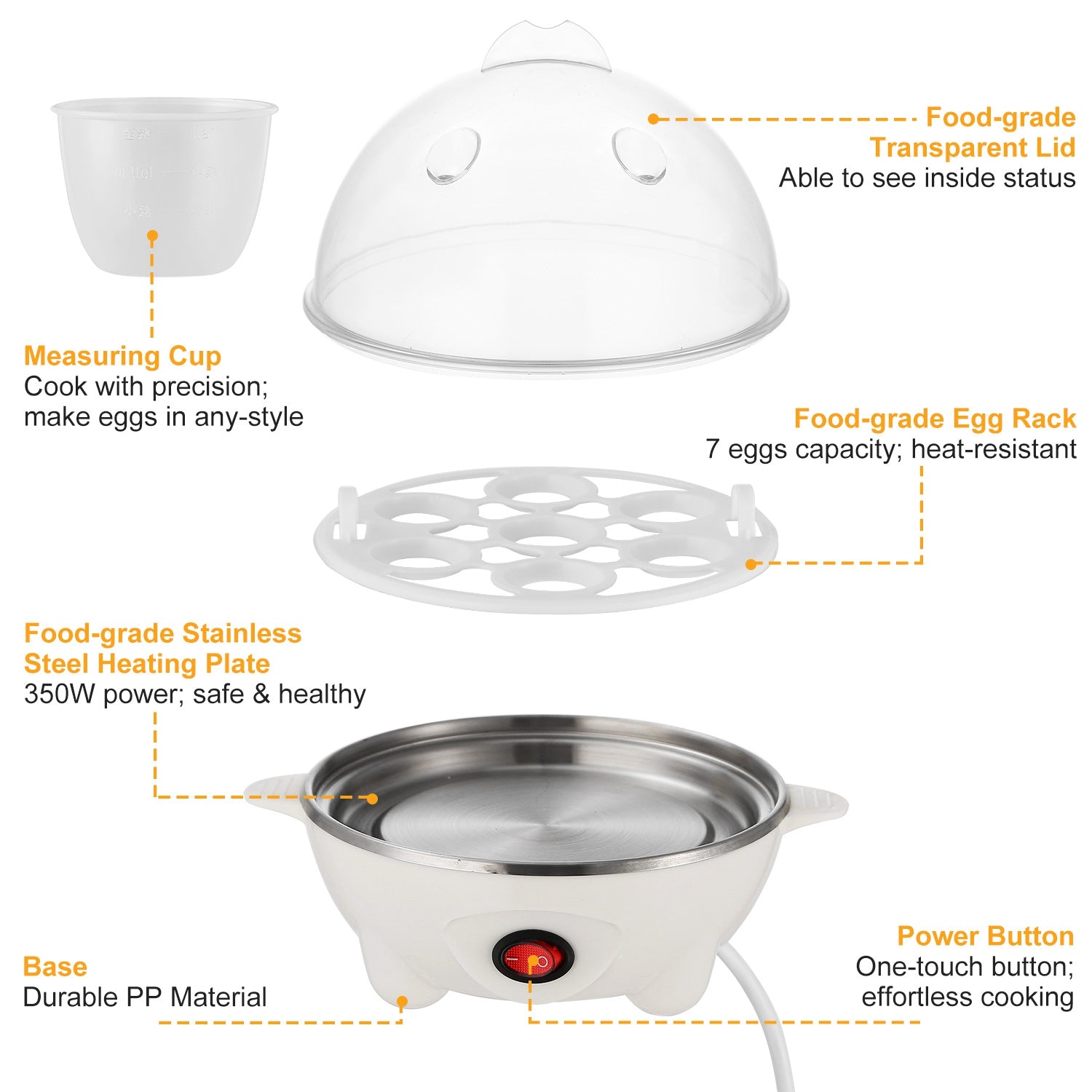 [vendor] 1Pc Electric Egg Cooker For Daily Breakfast Preparation