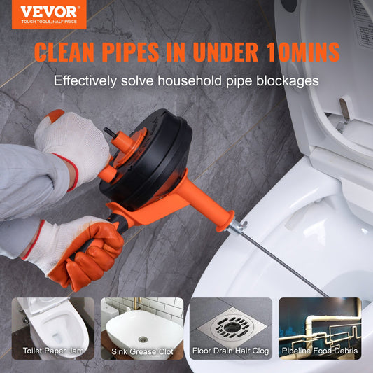 [vendor] Drain Auger 25Ft, Plumbing Snake With Drill Attachment,