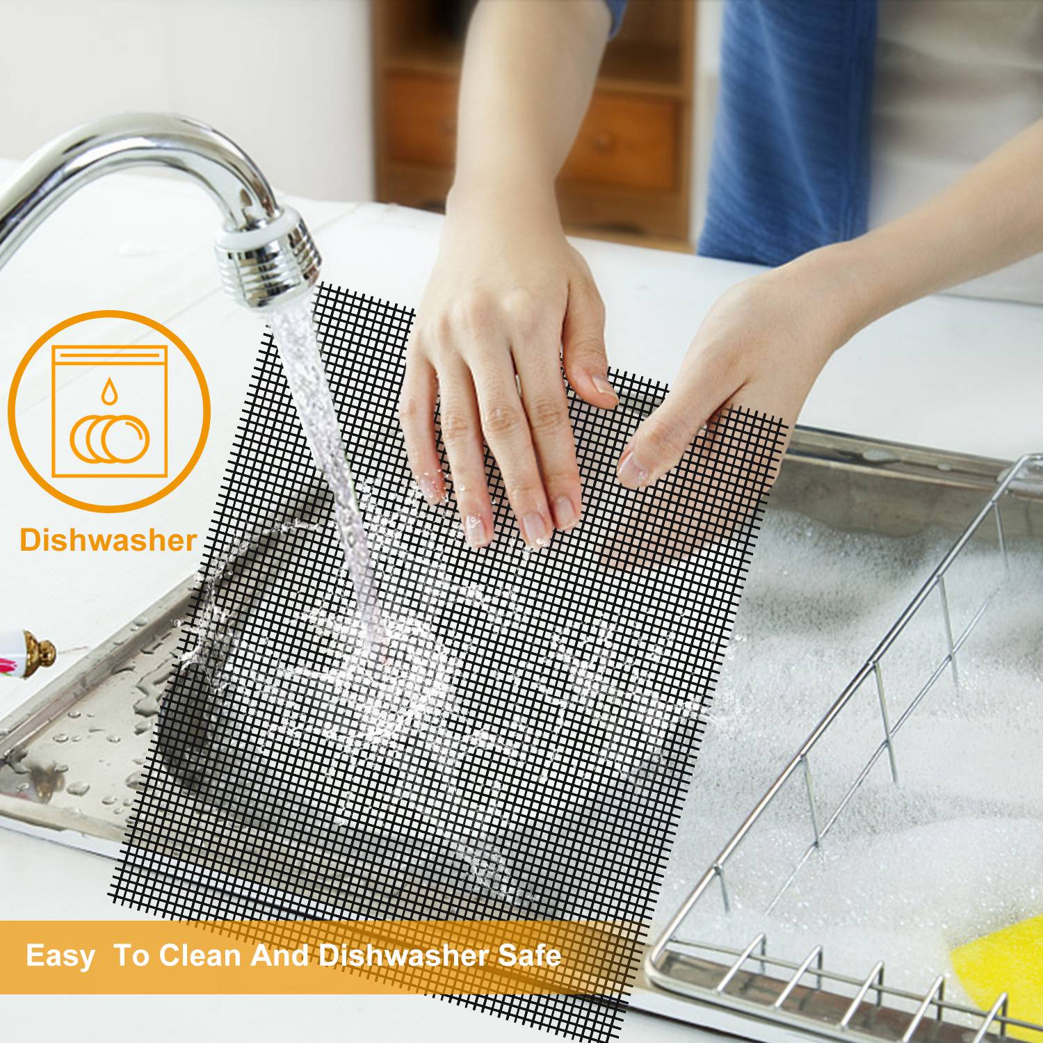 [vendor] 1Pc BBQ Grill Mat Non-Stick Mesh Mat Baking Sheet Liner