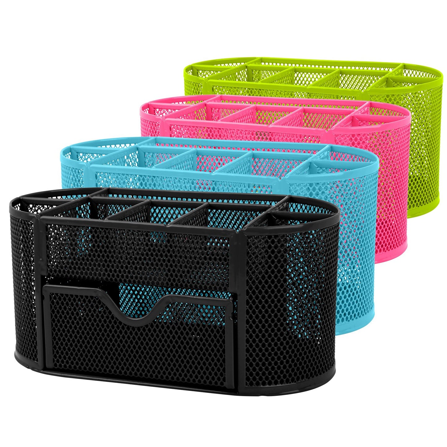 [vendor] 1Pc Metal Mesh Pencil Holders Desk Organizer With 9