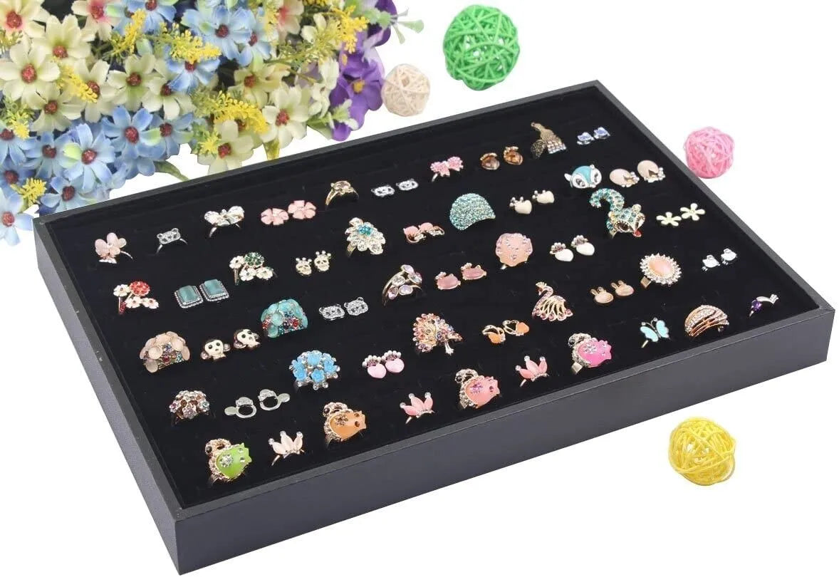 [vendor] Slots Jewelry Ring Display Organizer Tray Holder