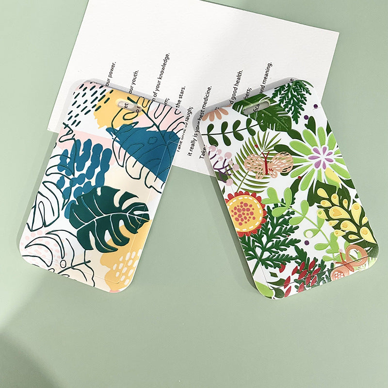 [vendor] Green Plant Series Simple Fashion Lanyard Card Cover