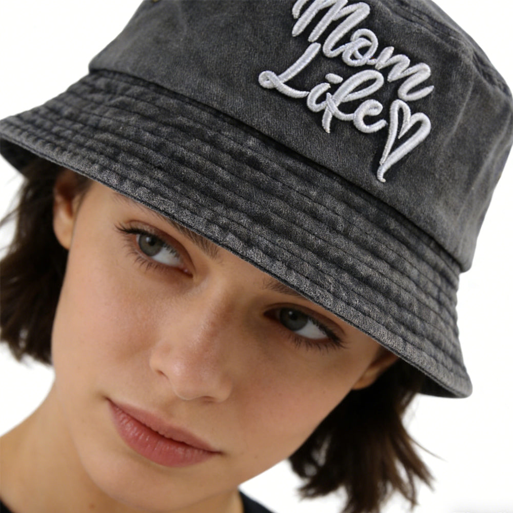 [vendor] Funny Mom Life Bucket Hat Sun Beach Hats, Washed Cotton