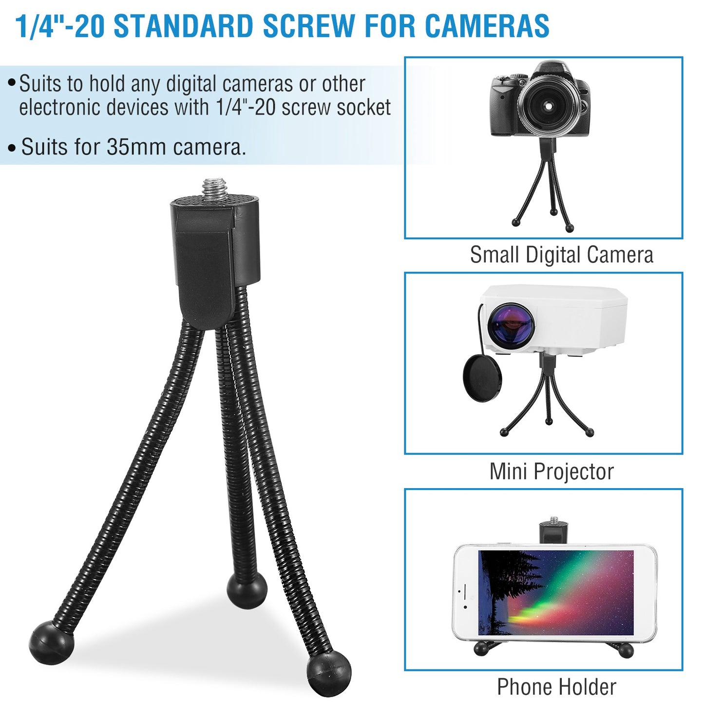 [vendor] Tripod Stand For Camera Mini Projector Flexible Tripod