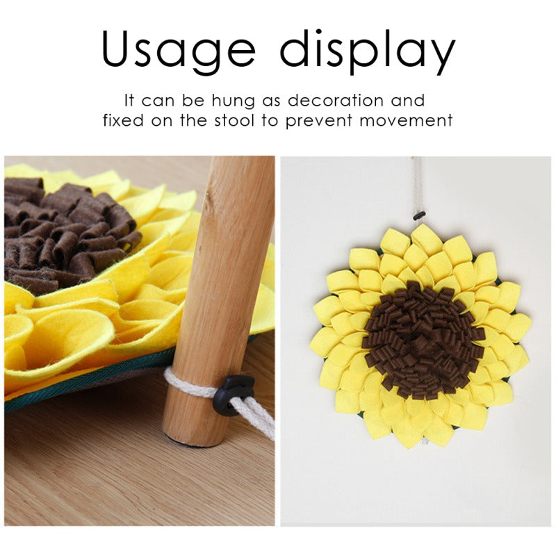 [vendor] Non Slip Dog Sniffing Snuffle Mat Washable Sunflower Slow Feeding