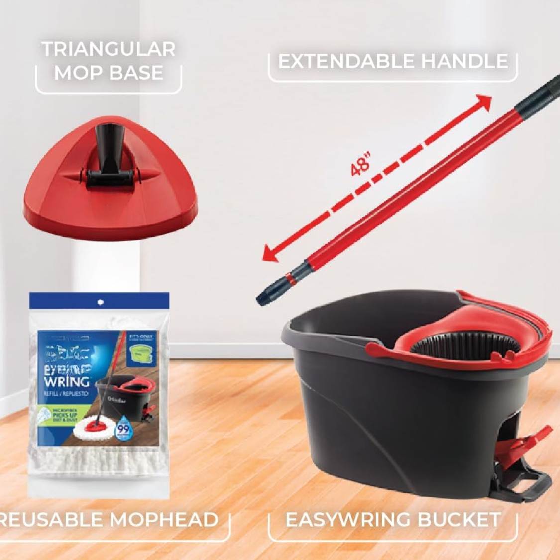 [vendor] EasyWring Microfiber Spin Mop Bucket Floor Cleaning