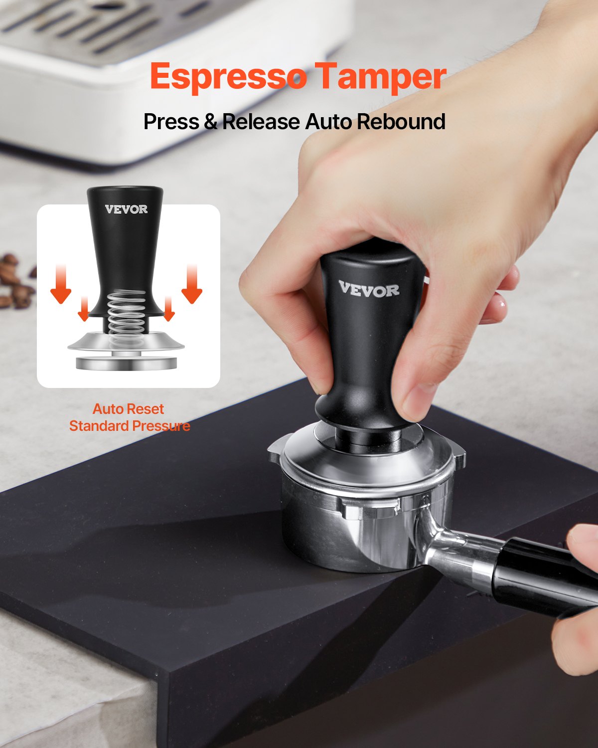 [vendor] Espresso Tamper 51mm, Spring Loaded Coffee Tamper, 30