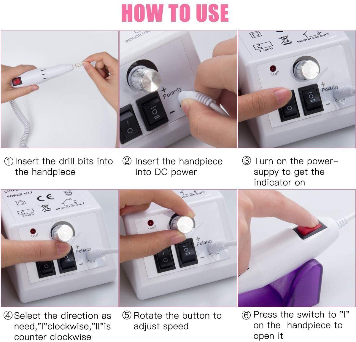 [vendor] Electric Nail Art File Drill Machine Professional