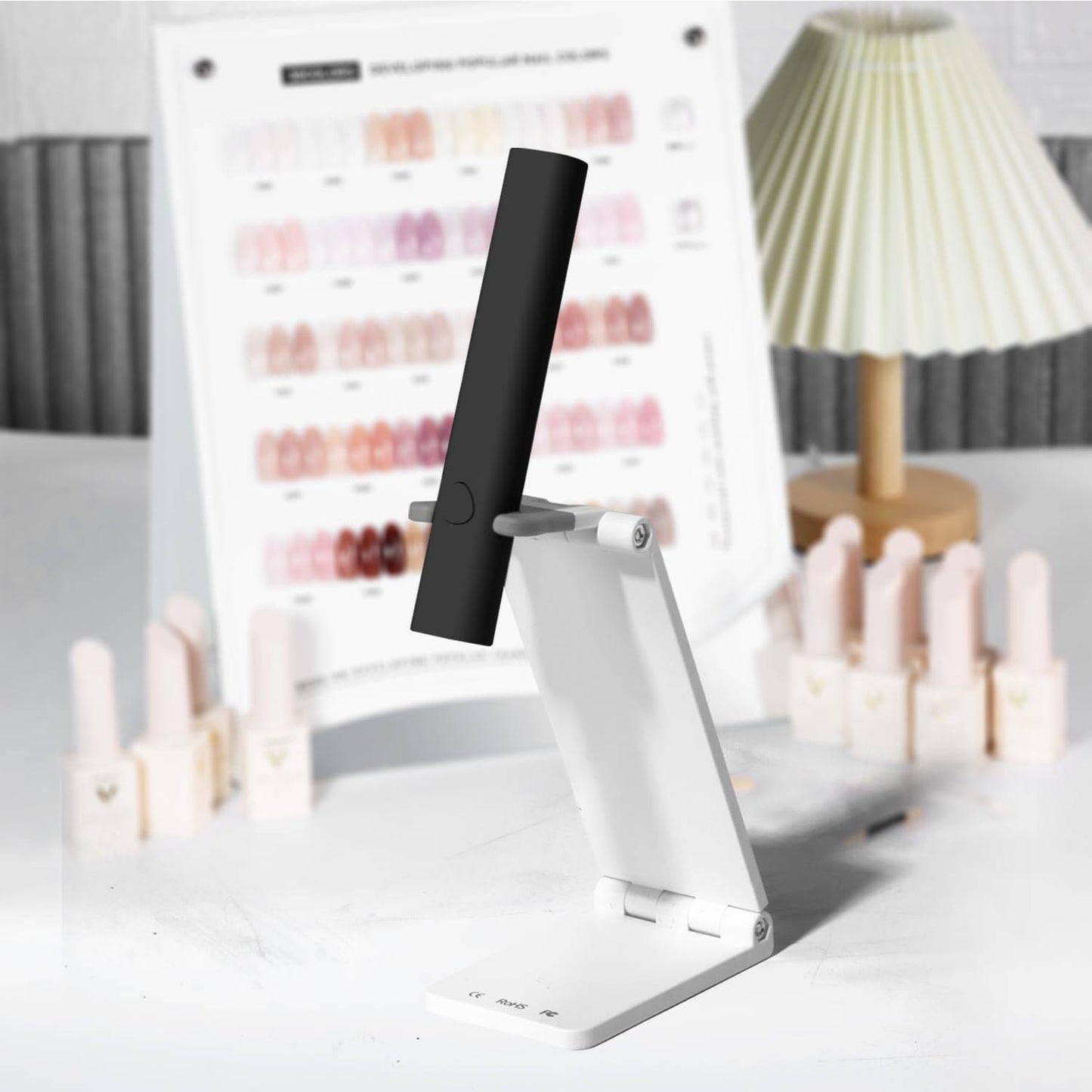 [vendor] Mini UV LED Nail Lamp Handheld With Stand, Portable Nail