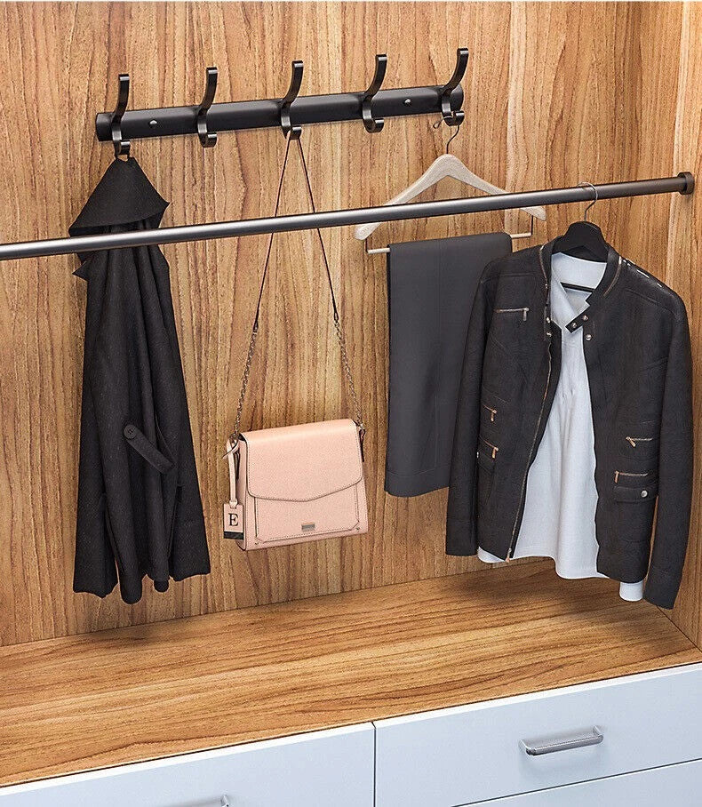 [vendor] 12 Hooks Aluminum Key Coat Clothes Door Holder Rack Hook